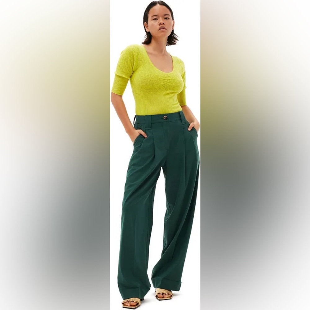 Green Ganni trousers, like new. Only worn 2x times